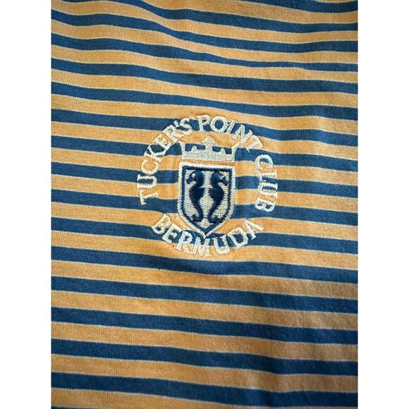 Peter Millar Cotton Polo Shirt Preppy Active Striped Mens XL Tuckers Point Club - Picture 8 of 9